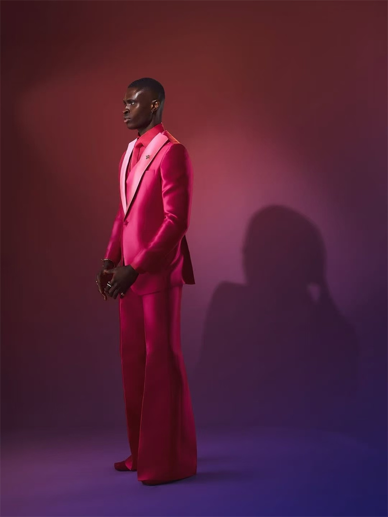 Men Formal Wear Pink - Pembe Kırmızı Erkek Takım Elbise Seti