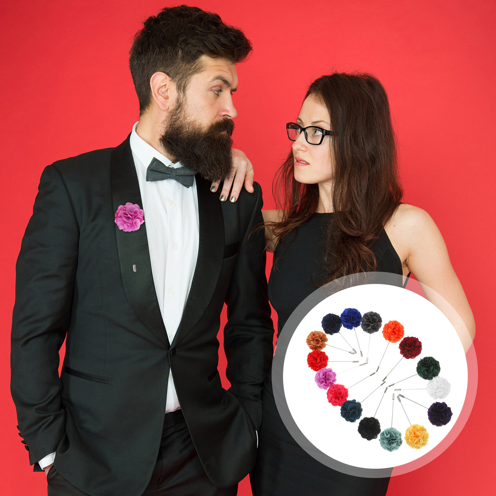 Men Formal Wear Clothes - 16 Adet Zarif Erkek Yaka İğnesi