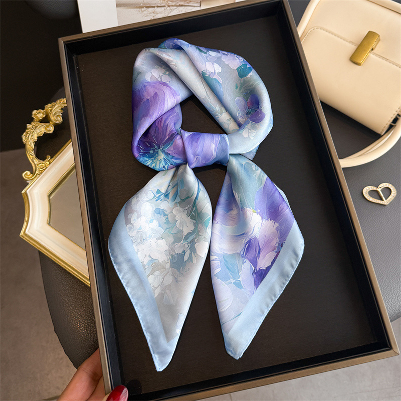 Silk Tie Woven - 2026 Yeni Çiçek Desenli İpek Kare