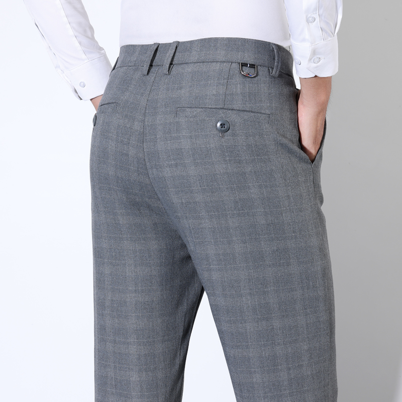 Men Formal Wear Wedding - Pamuk Ekose Çizgili Klasik Takım Elbise