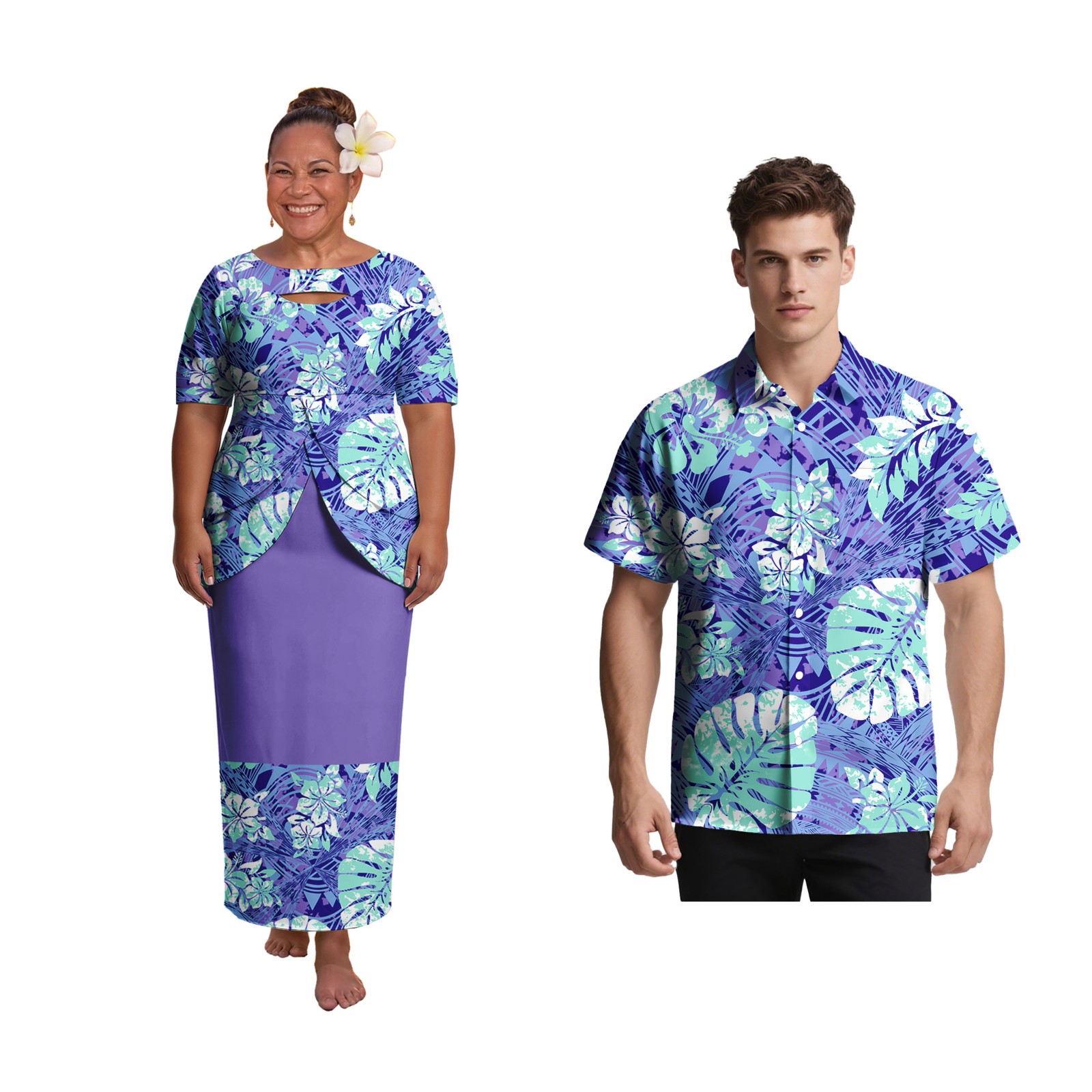 Men'S Hawaiian Formal Wear - Plaj Samoa Puletasi Şık Kadın Giyimleri