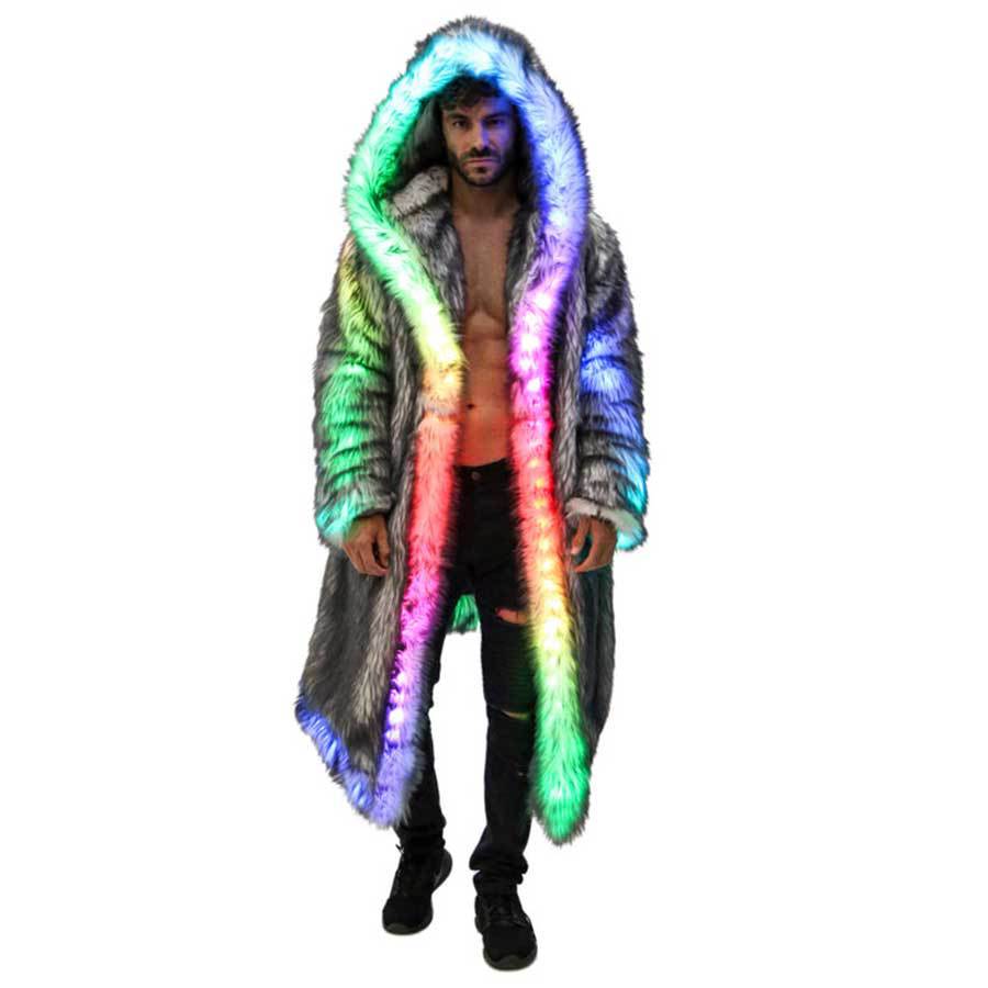 Men Formal Wear Coat - Taklit Kürk Erkekler Kapşonlu Giyim Rahat