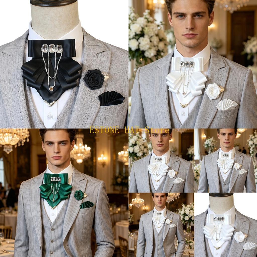Mens Formal Look - 49MF Yaka kravat ve yaka çiçekli