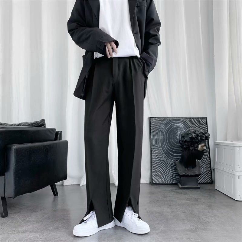 Korean Men Formal Wear - İlkbahar/yaz siyah takım elbise pantolon erkekler