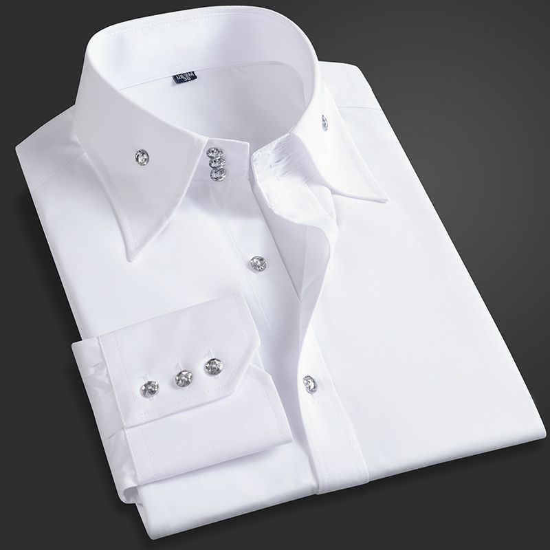 Korean Men Formal Wear - İlkbahar Sonbahar erkek Yönetici Gömlek Kore