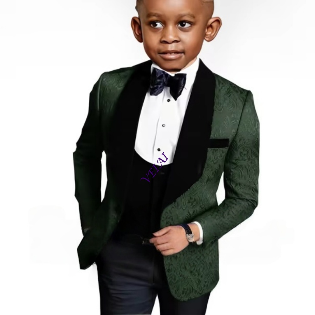 Men Formal Wear Clothes - IFashion Erkek Çocuk Çiçek Desenli Üç