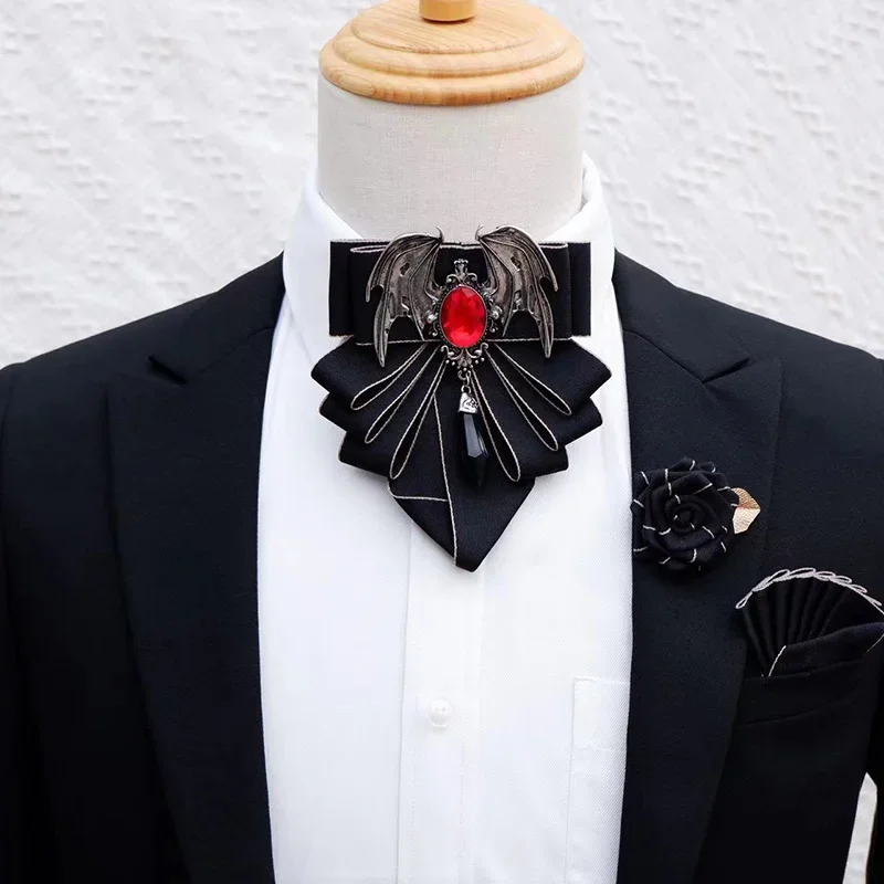 Korean Men Formal Wear - Erkek papyon broş Set İngiliz kore