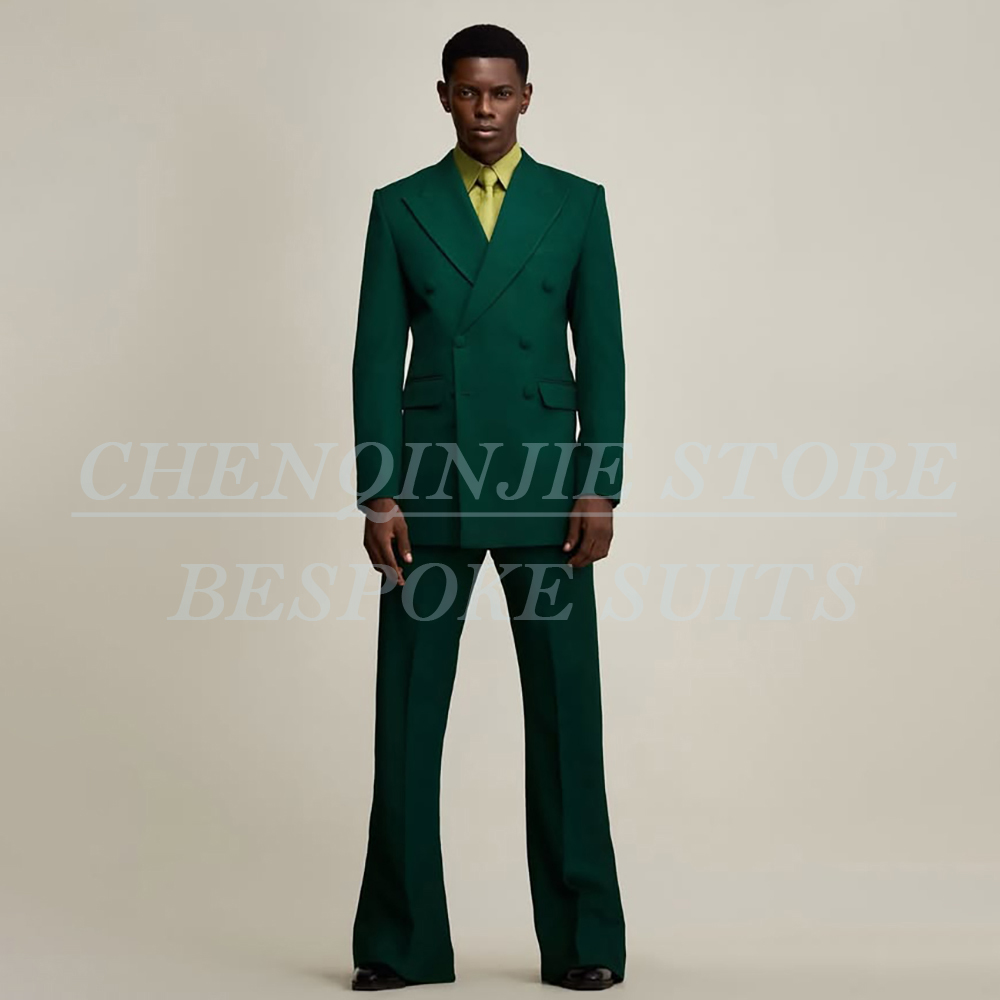 Men Formal Wear Outfits - Lüks Yeşil Erkek Takım Elbise Resmi