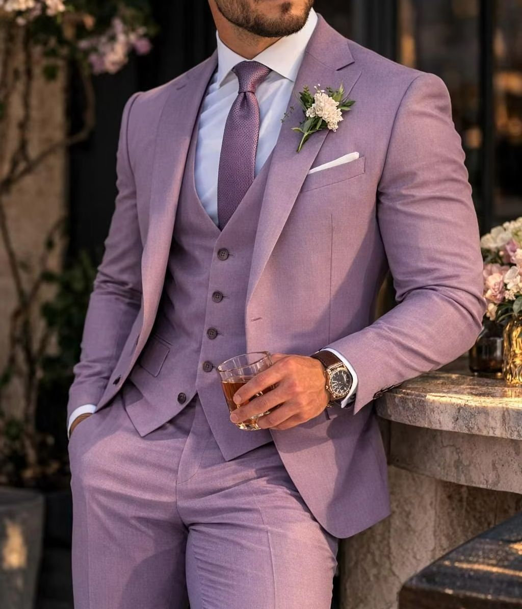 Lavanta 3 Parça erkek Takım El - Men Formal Wear Outfits incelemesi ve fiyatı
