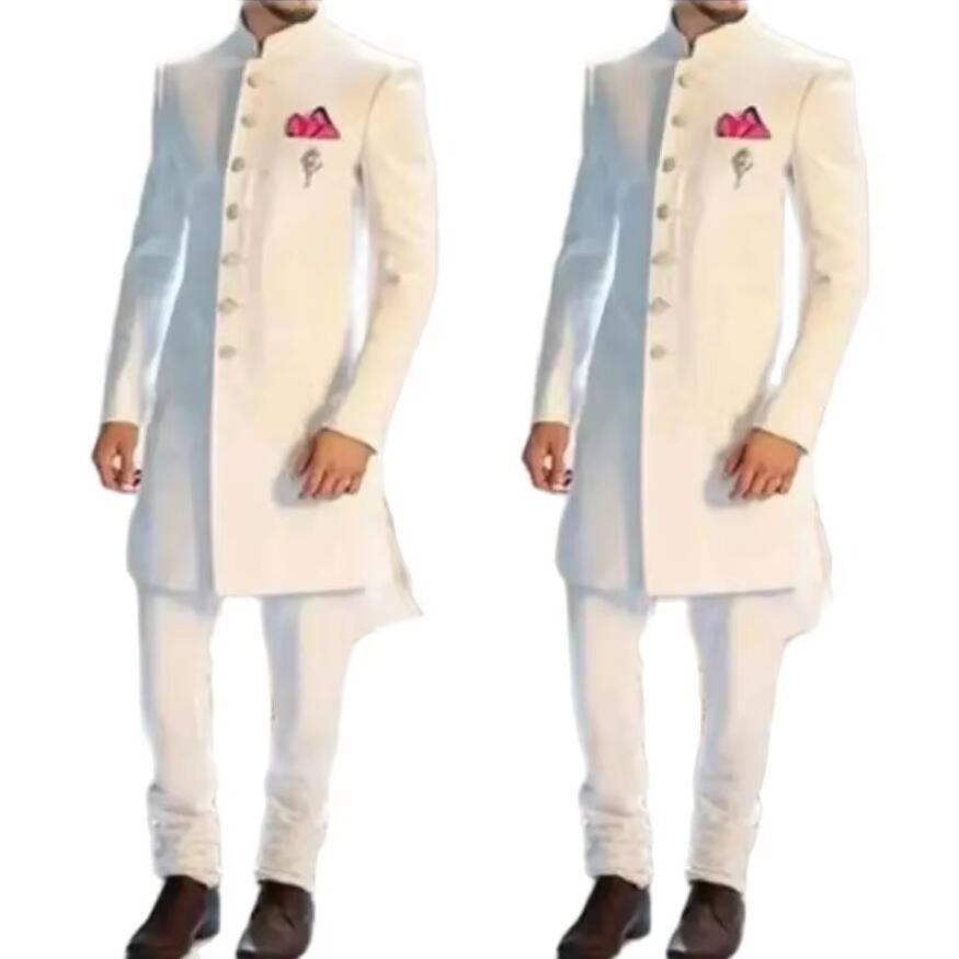 Yeni Klasik Beyaz Erkek Takımı - Men Formal Wear Indian incelemesi ve fiyatı