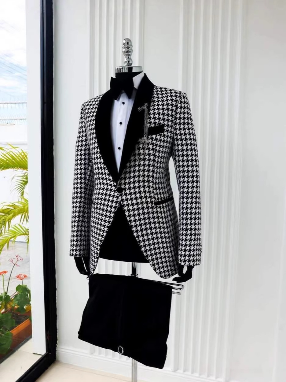 Şık Köpek Dişi Desenli Ekose E - Men Formal Wear Clothes incelemesi ve fiyatı