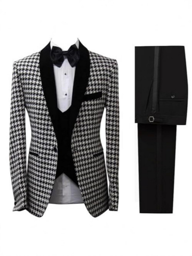 Şık Köpek Dişi Desenli Ekose E - Men Formal Wear Clothes incelemesi ve fiyatı
