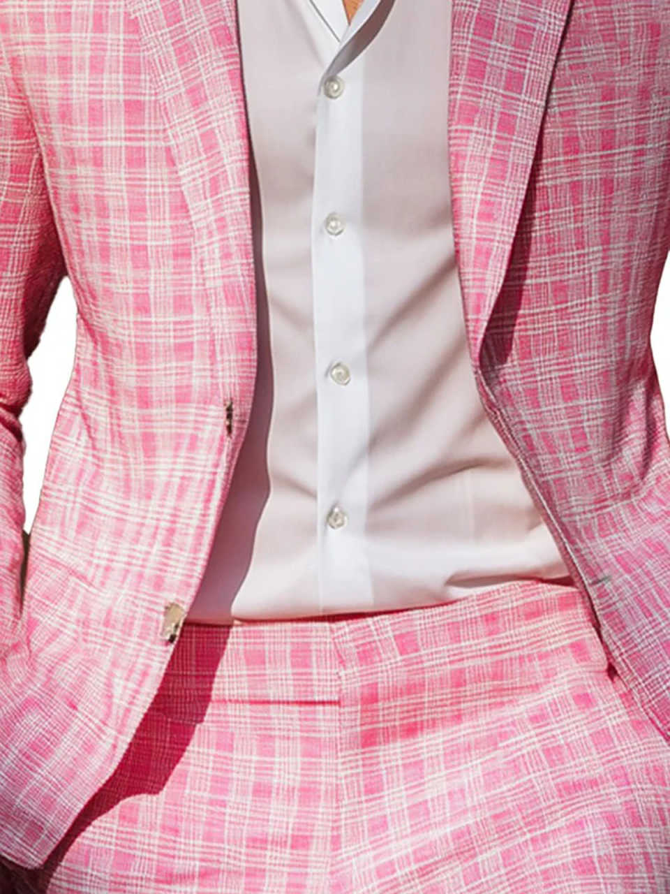 Yaz Pembe Ekose Erkek Smokin D - Men Formal Wear Pink incelemesi ve fiyatı
