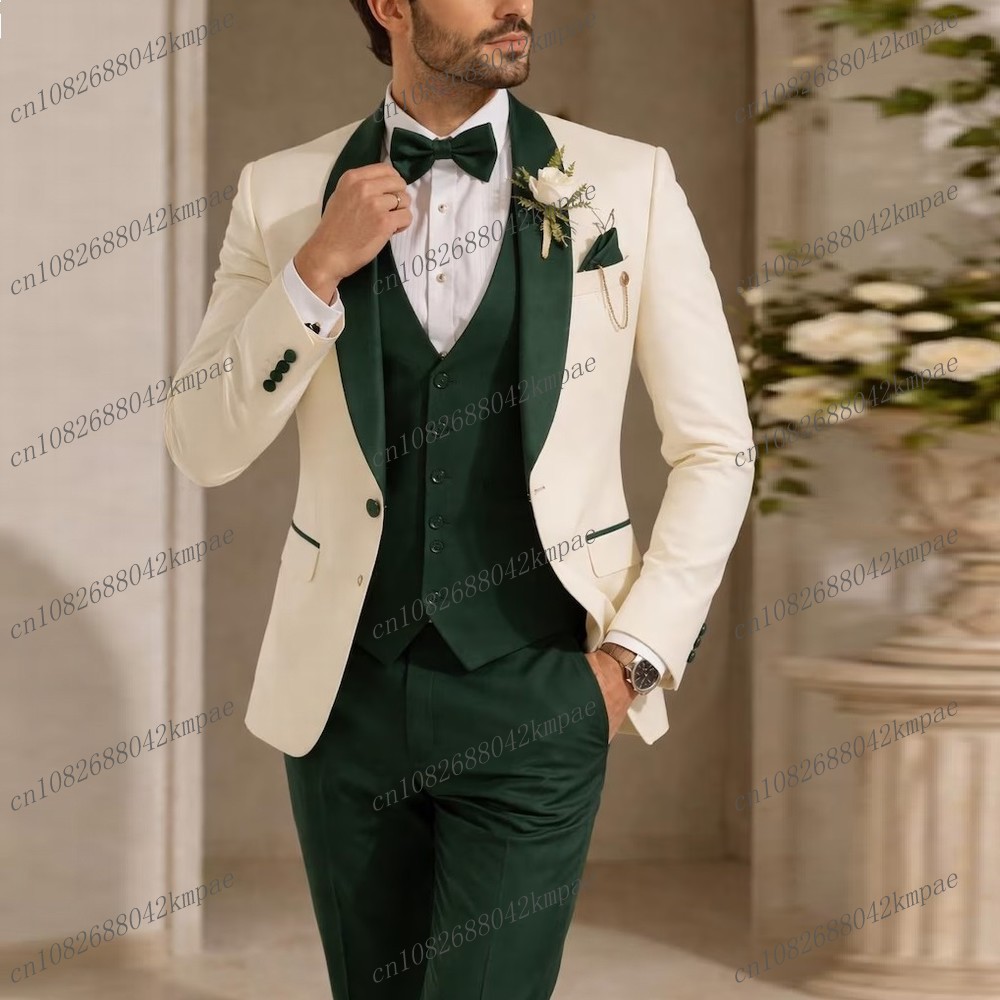 Yeni Fildişi ve Koyu Yeşil Res - Men Formal Wear Wedding incelemesi ve fiyatı