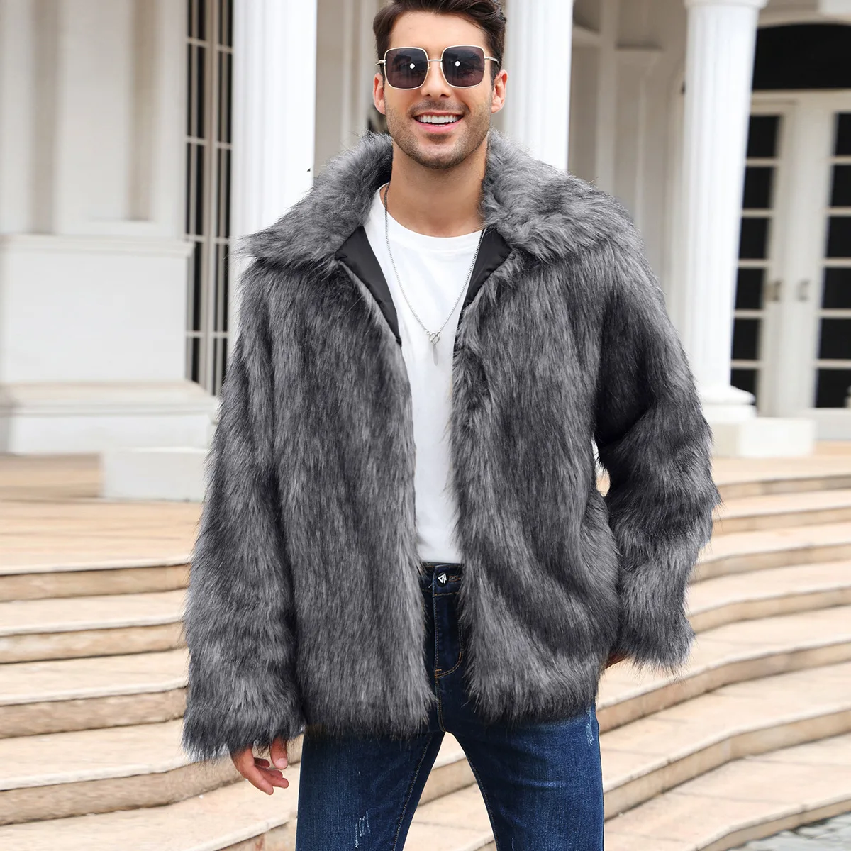 Erkekler Sahte Tilki Kürk Ceke - Men Formal Wear Coat incelemesi ve fiyatı